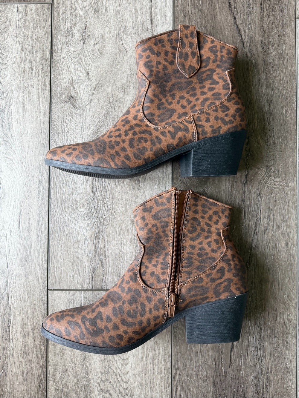 True Craft Winnie Leopard Print Brown Ankle Boots- NWOT - Picture 4 of 9